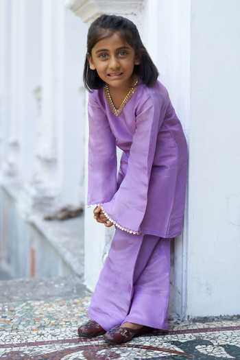 Funny Bones Clothings Ragas Pure Silk Kurta & Palazzo Set 