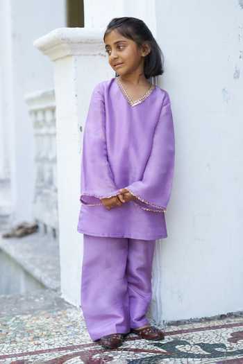 Funny Bones Clothings Ragas Pure Silk Kurta & Palazzo Set 