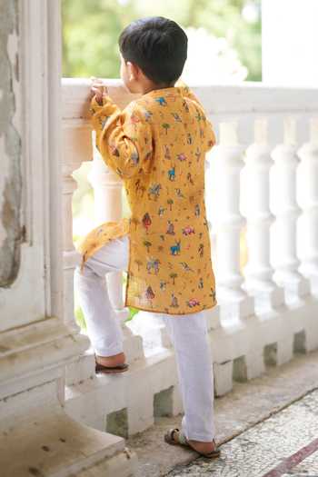 Funny Bones Clothings Zoo Print Kurta Set 