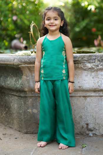 Funny Bones Clothings The Storyteller Pure Silk Kurta & Palazzo Set 