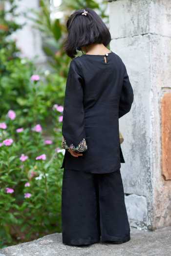 Funny Bones Clothings Shahzadi Pure Silk Kurta & Palazzo Set 