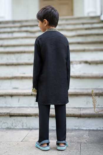 Funny Bones Clothings Shahenshah Pure Silk Embroidered Kurta Set 