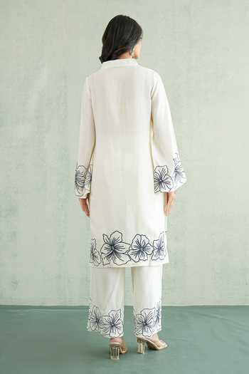 Masoomm Border Embroidered Kurta & Pant Set