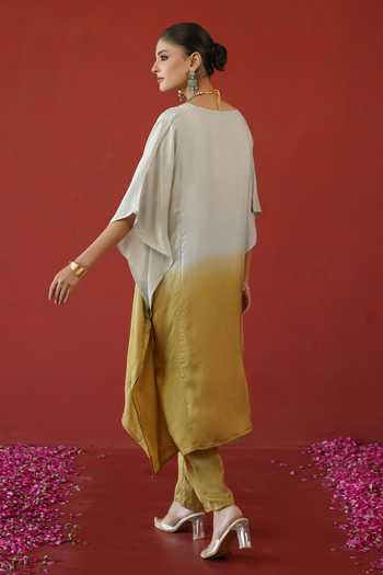 Masoomm Ombre Embroidered Kaftan & Pant Set 