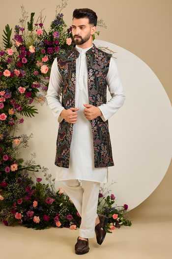 Kasbah The Savile Botanica Long Open Nehru Jacket