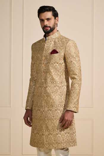 Raghavendra Rathore Jodhpur Gold Brocade Gilded Tapestry Royale Sherwani at Aza Fashions Raghavendra Rathore Jodhpur_Gold Brocade Gilded Tapestry Royale Sherwani _at_Aza_Fashions