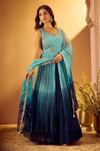 Samyukta Singhania Embroidered Slit Kurta Lehenga Set 