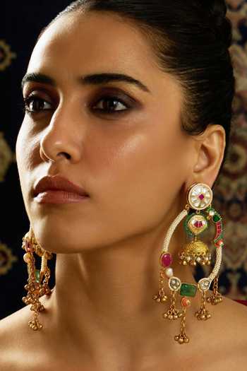 Joules by Radhika Rajwadi Parrot Carved Earrings 