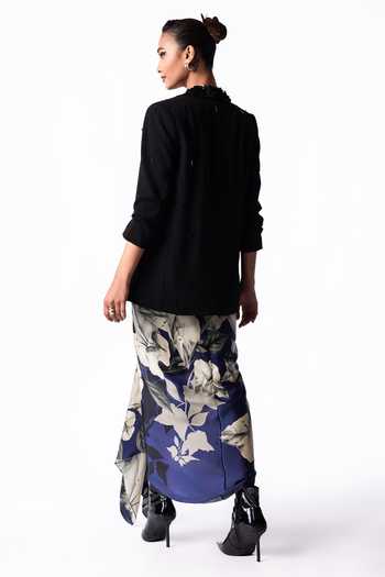 Nupur Kanoi Printed Draped Dress With Blazer