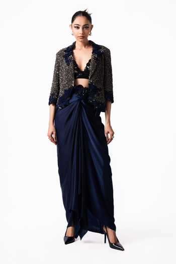 Nupur Kanoi Sequin Embroidered Blazer & Knot Skirt Set