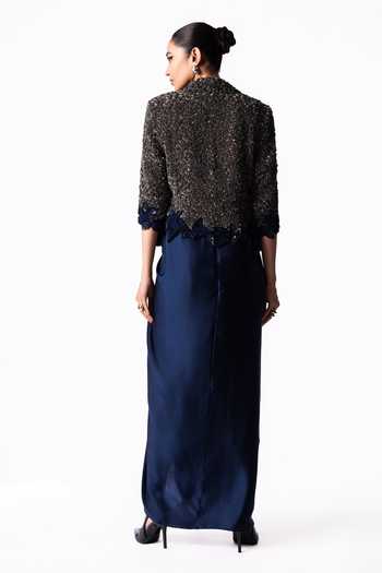 Nupur Kanoi Sequin Embroidered Blazer & Knot Skirt Set