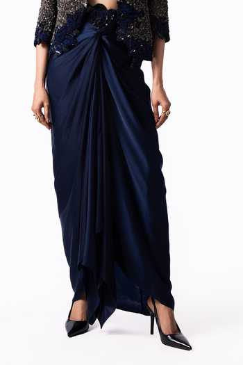Buy Nupur Kanoi Silver Crepe, Satin Plunge Neck Sequin Embroidered Blazer And Knot Skirt Set Online at Aza Fashions Buy_Nupur Kanoi_Silver Crepe, Satin Plunge Neck Sequin Embroidered Blazer And Knot Skirt Set _Online_at_Aza_Fashions