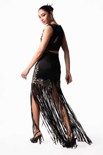 Nupur Kanoi Embroidered Bougain Top With Sequin Mini Skirt
