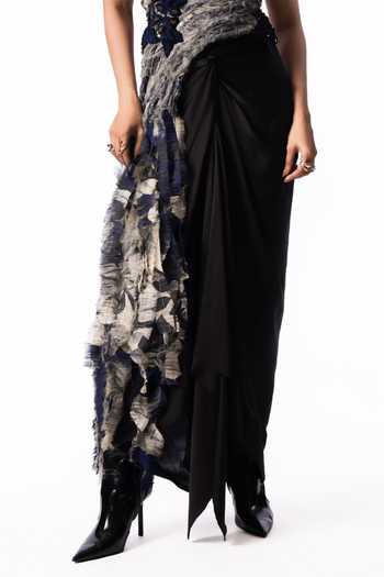 Buy Nupur Kanoi Off White Crepe, Chiffon, Lycra, Printed Tube Fur Top With Front Knot Skirt Online at Aza Fashions Buy_Nupur Kanoi_Off White Crepe, Chiffon, Lycra, Printed Tube Fur Top With Front Knot Skirt _Online_at_Aza_Fashions