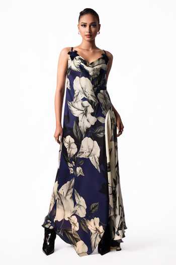 Nupur Kanoi Printed Satin Cowl Dress