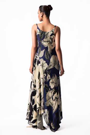 Nupur Kanoi Printed Satin Cowl Dress