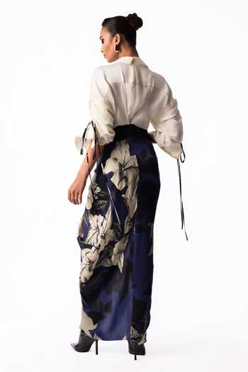 Nupur Kanoi Printed Sequin Pick-Up Shirt Dress