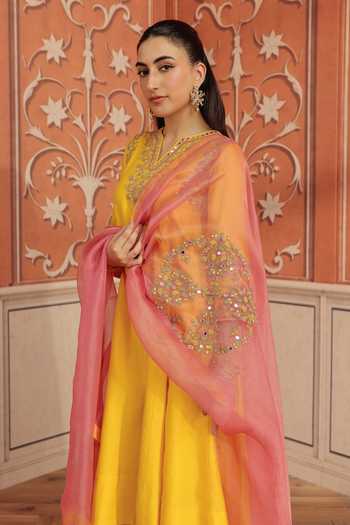 Dohr India Lehar Silk Chanderi Kurta Set 