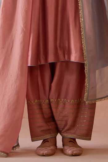 Buy Kritika Dawar Pink Silk, Tissue V-neck Aafreen Embroidered Kurta Salwar Set Online at Aza Fashions Buy_Kritika Dawar_Pink Silk, Tissue V-neck Aafreen Embroidered Kurta Salwar Set _Online_at_Aza_Fashions