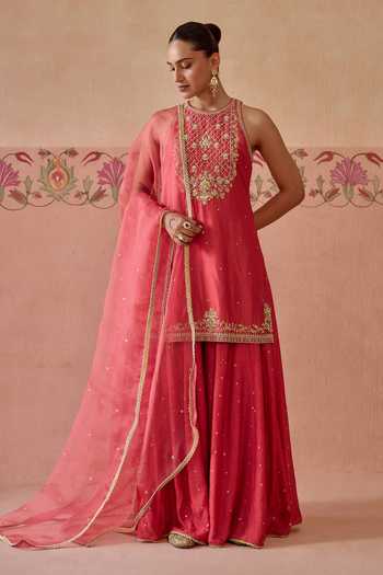 Kritika Dawar Shahira Embroidered Kurta Sharara Set
