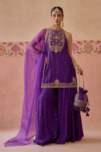 Kritika Dawar Shahira Embroidered Kurta Sharara Set