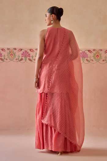Kritika Dawar Ira Floral Thread Work Kurta Gharara Set