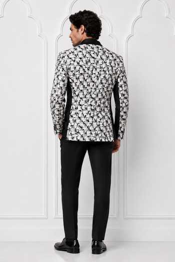Nivedita Saboo Abstract Mosaic Jacquard Woven Tuxedo 