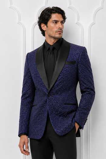 Nivedita Saboo Quilted Textured Pattern Tuxedo 