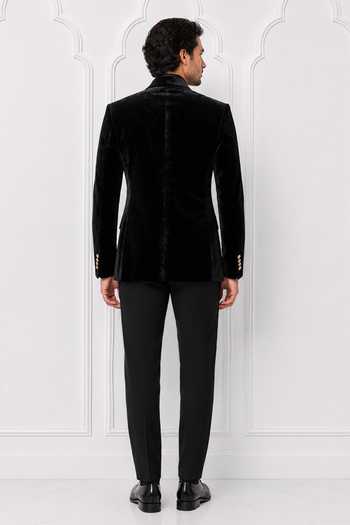 Nivedita Saboo Velvet Double-Breasted Tuxedo Blazer