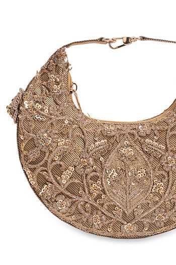 Shop_5elements_Gold Kashida Embroidered Handbag _Online_at_Aza_Fashions