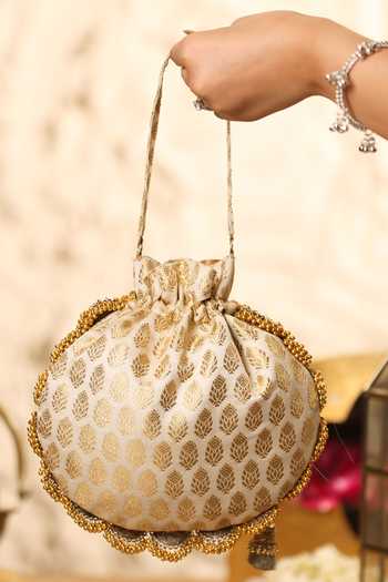 5elements Rajsi Elephant Motif Brocade Potli
