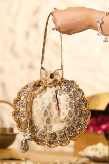 5elements Rajsi Elephant Motif Brocade Potli 
