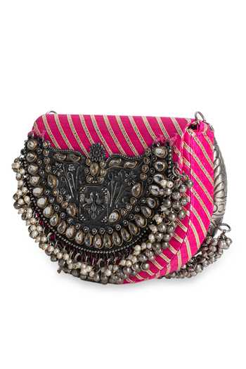 Shop_5elements_Pink Rangraas Embellished Handbag _Online_at_Aza_Fashions
