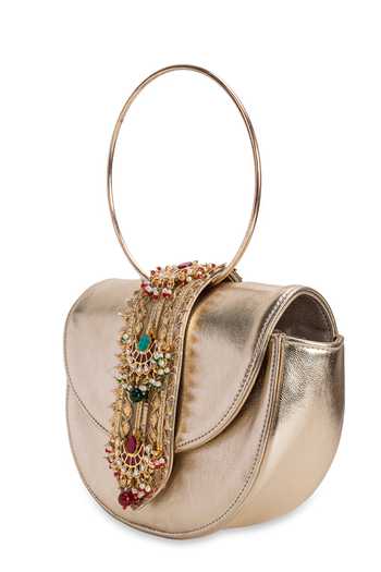 Buy 5elements Gold Noorjahan Metallic Handbag Online at Aza Fashions Buy_5elements_Gold Noorjahan Metallic Handbag _Online_at_Aza_Fashions