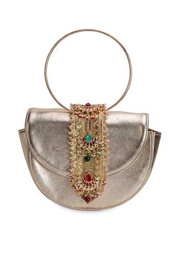 Shop 5elements Gold Noorjahan Metallic Handbag Online at Aza Fashions Shop_5elements_Gold Noorjahan Metallic Handbag _Online_at_Aza_Fashions