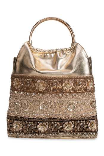 5elements Zarbaft Embroidered Metallic Handbag