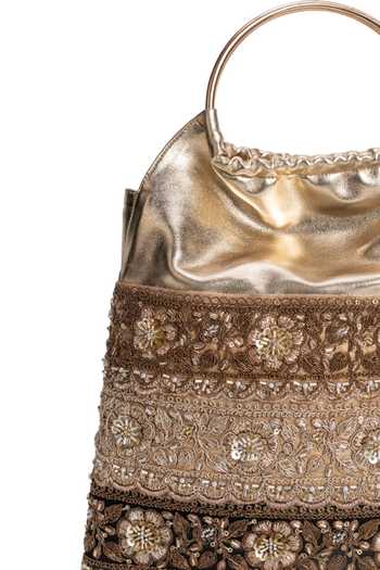 Buy_5elements_Gold Zarbaft Embroidered Metallic Handbag _Online_at_Aza_Fashions