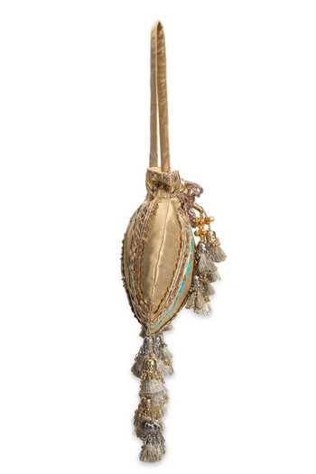 5elements_Gold Zari, Tassels, Metallic Thread Rangmahal Ccadting Potli _Online_at_Aza_Fashions