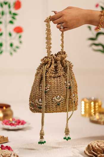 5elements Rajika Kundan Motif Embellished Potli