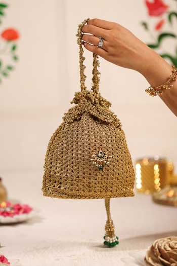 5elements Rajika Kundan Motif Embellished Potli 