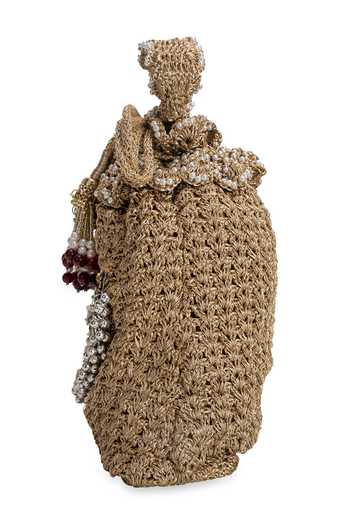 5elements_Gold Beads, Pearls, Zari, Stones, Shelika Centre Ornament Embellished Potli _Online_at_Aza_Fashions