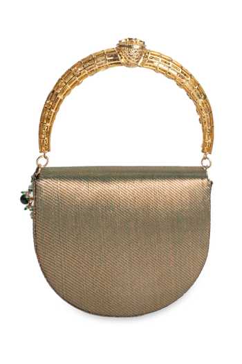 5elements_Green Meher Kundan Motif Embellished Clutch _Online_at_Aza_Fashions