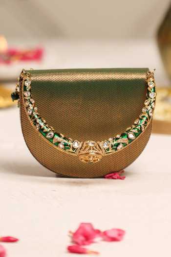 5elements Meher Kundan Motif Embellished Clutch 