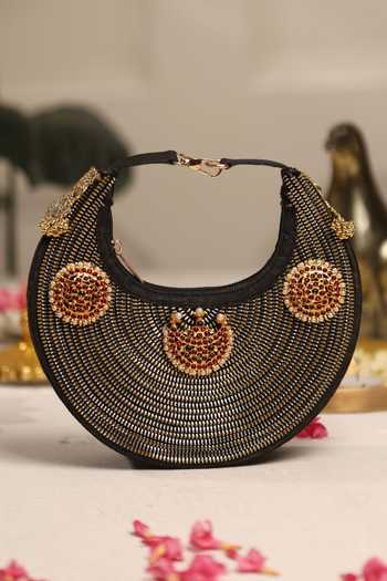 5elements Rajnandini Metallic Beadwork Handbag 