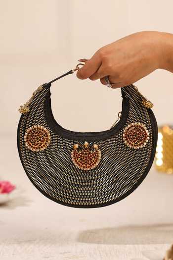 5elements Rajnandini Metallic Beadwork Handbag 