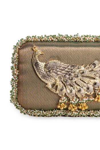 Shop_5elements_Pink Morbagh Metallic Motif Dual Clutch 