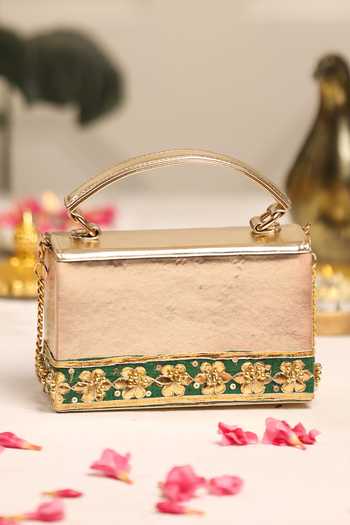 Buy_5elements_Green Kanakriti Peacock Embroidered Sling Clutch _Online_at_Aza_Fashions
