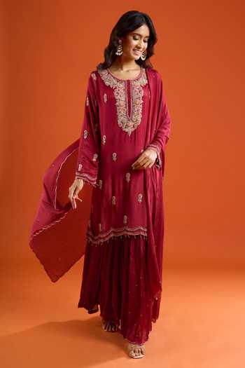 Aariyana Couture Embroidered Kurta Sharara Set 