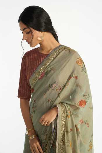 Shop Payal Pratap Wine Chanderi, Tissue Boat Neck Charulata Blouse Online at Aza Fashions Shop_Payal Pratap_Wine Chanderi, Tissue Boat Neck Charulata Blouse _Online_at_Aza_Fashions