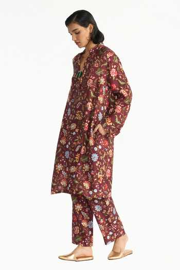 Payal Pratap Multi Color Dupion Surabhi Floral Print Pant Online at Aza Fashions Payal Pratap_Multi Color Dupion Surabhi Floral Print Pant _Online_at_Aza_Fashions